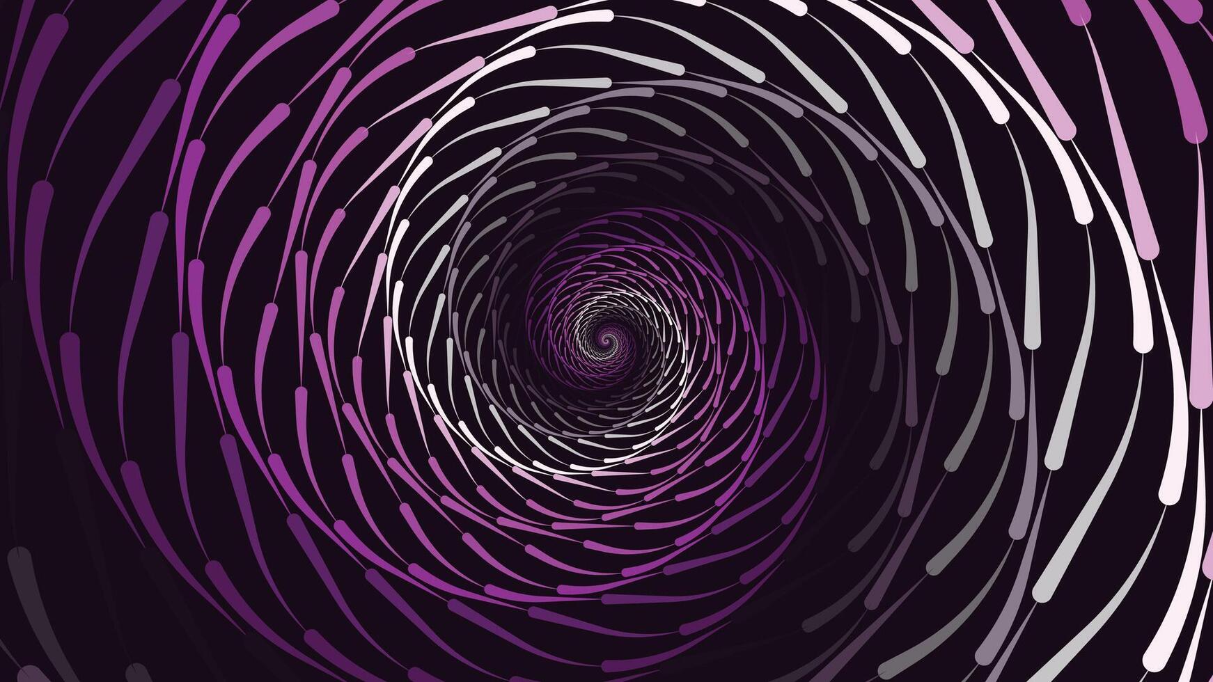 Abstract spiral spinning vortex style urgency background in purple. vector