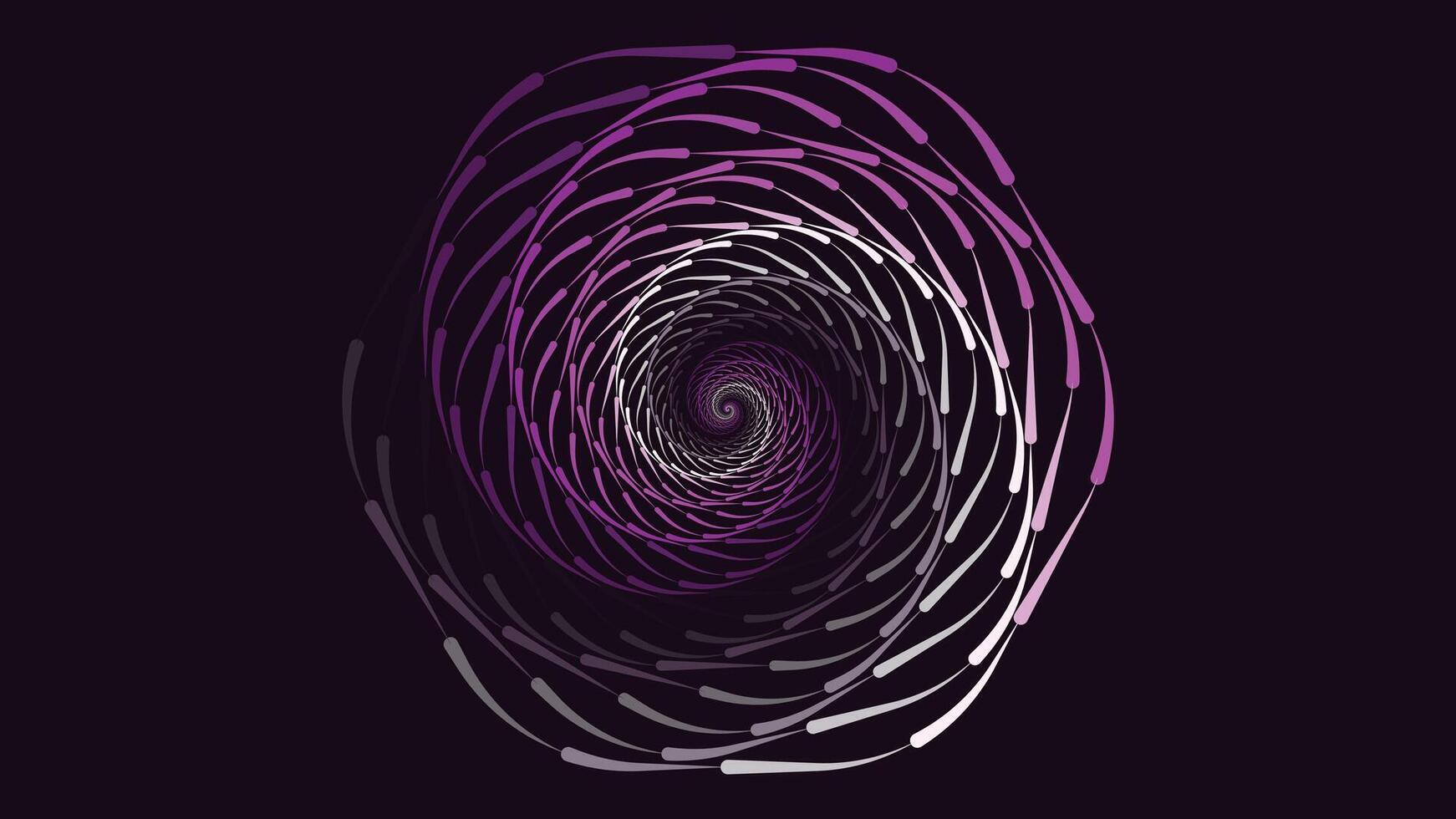 Abstract spiral spinning vortex style urgency background in purple. vector