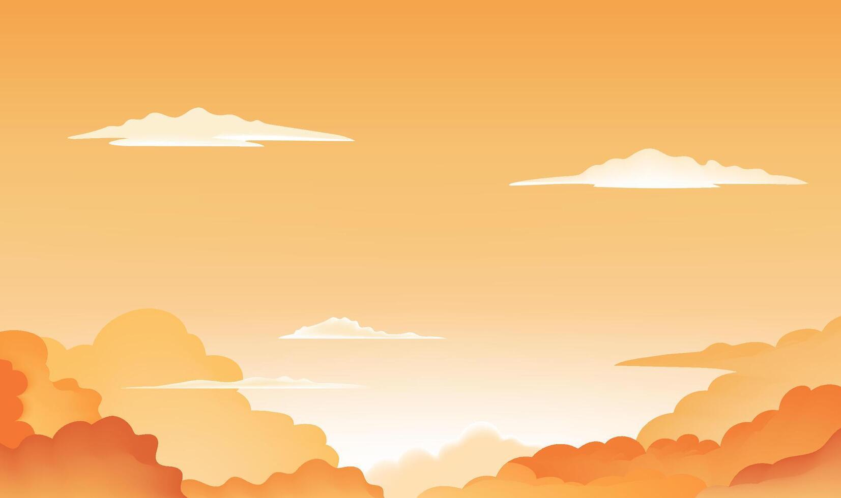 Golden yellow sky with cloud background vector