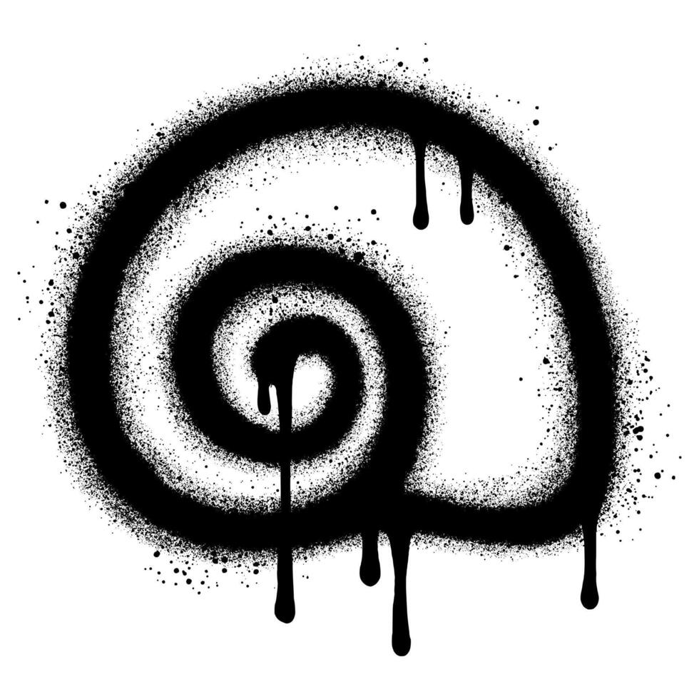 snail graffiti with black spray paint. vector