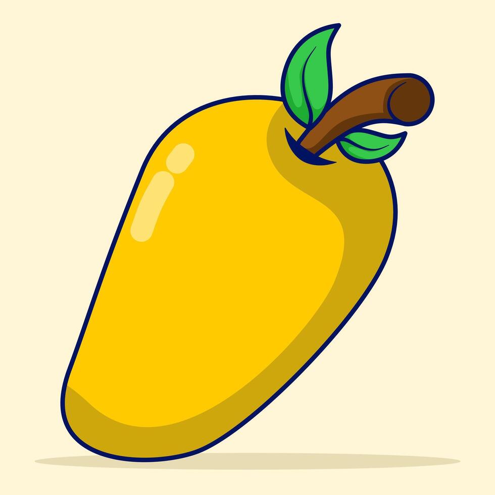 Mango Fruit Cartoon, Mangosteen Fruit cartoon illustration, half cut flat design of Mango Fruit, summer tropical fruit for healthy lifestyle. Mango fruit isolated on background. vector