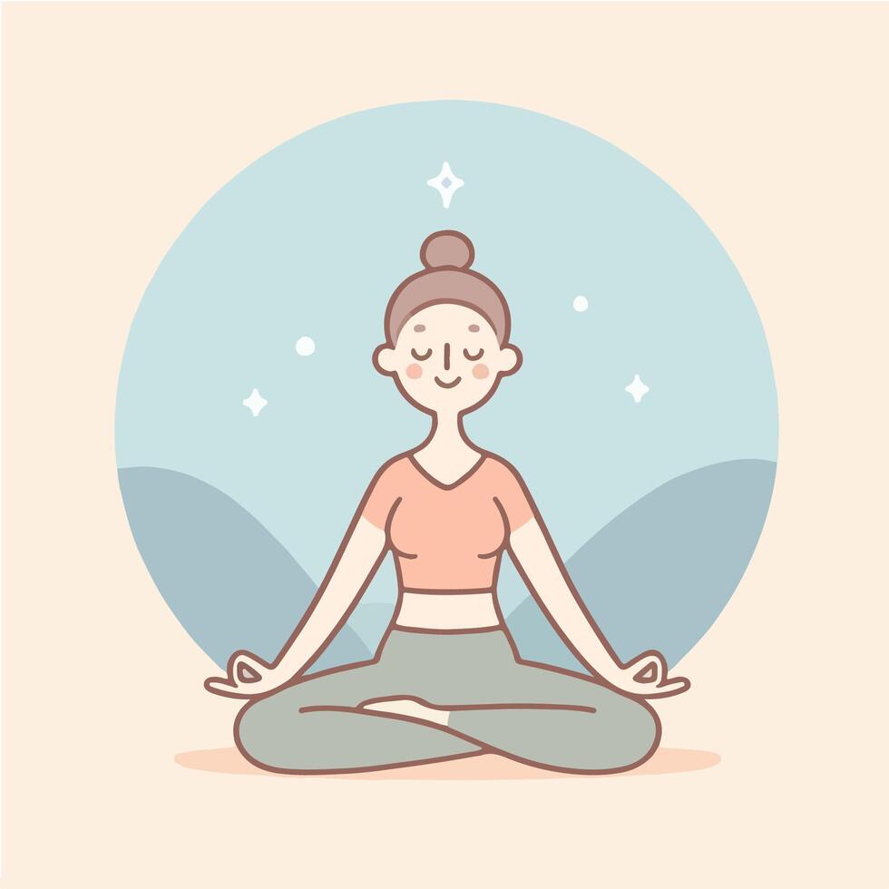 illustration of person doing yoga. exercise vector