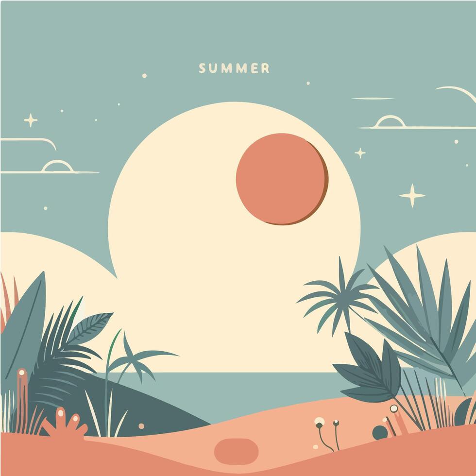 illustration of summer background. summertime and holiday vector