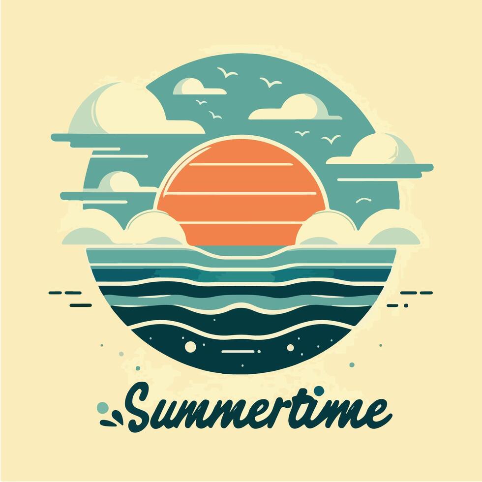 illustration of summer background. summertime and holiday vector
