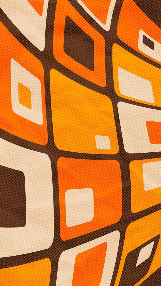 Vertical Textured Abstract Geometric Shapes Banner Vintage Retro 60s 70s Aesthetic Pattern Background Wavy Wave Shape Illustration Hippie Wall Decoration Wallpaper Backdrop Texture Interior vector