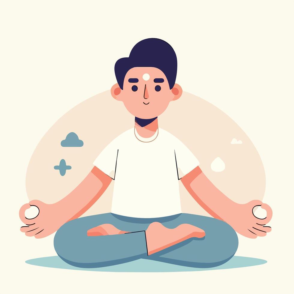 illustration of person doing yoga. exercise vector