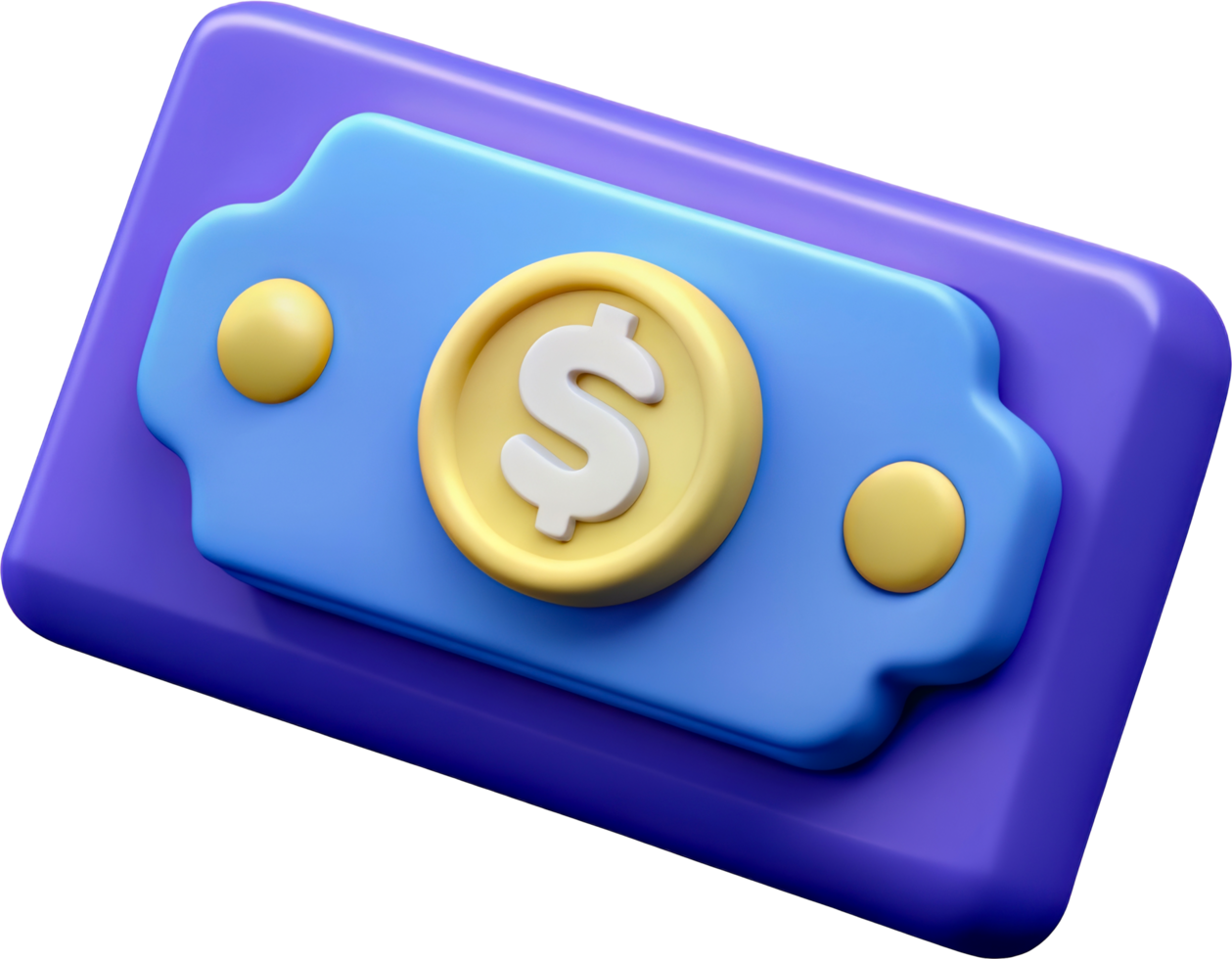 Purple dollar sign wallet, cut out - stock 3d. png