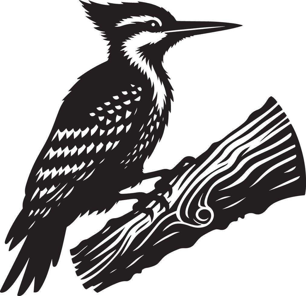 Woodpecker Silhouette Illustration vector
