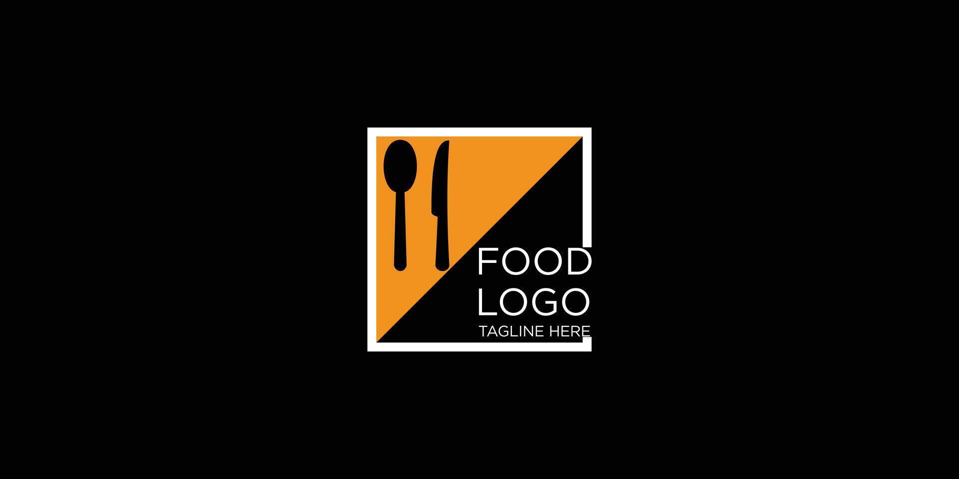 Simple food plate logo design with unique concept Premium vector