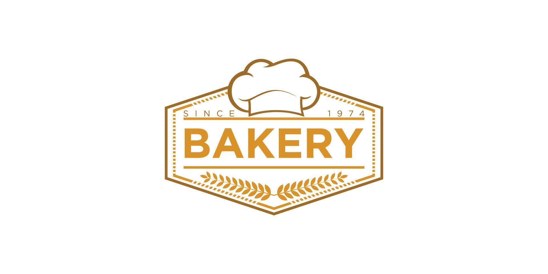 Bakery logo template with simple concept premium vector