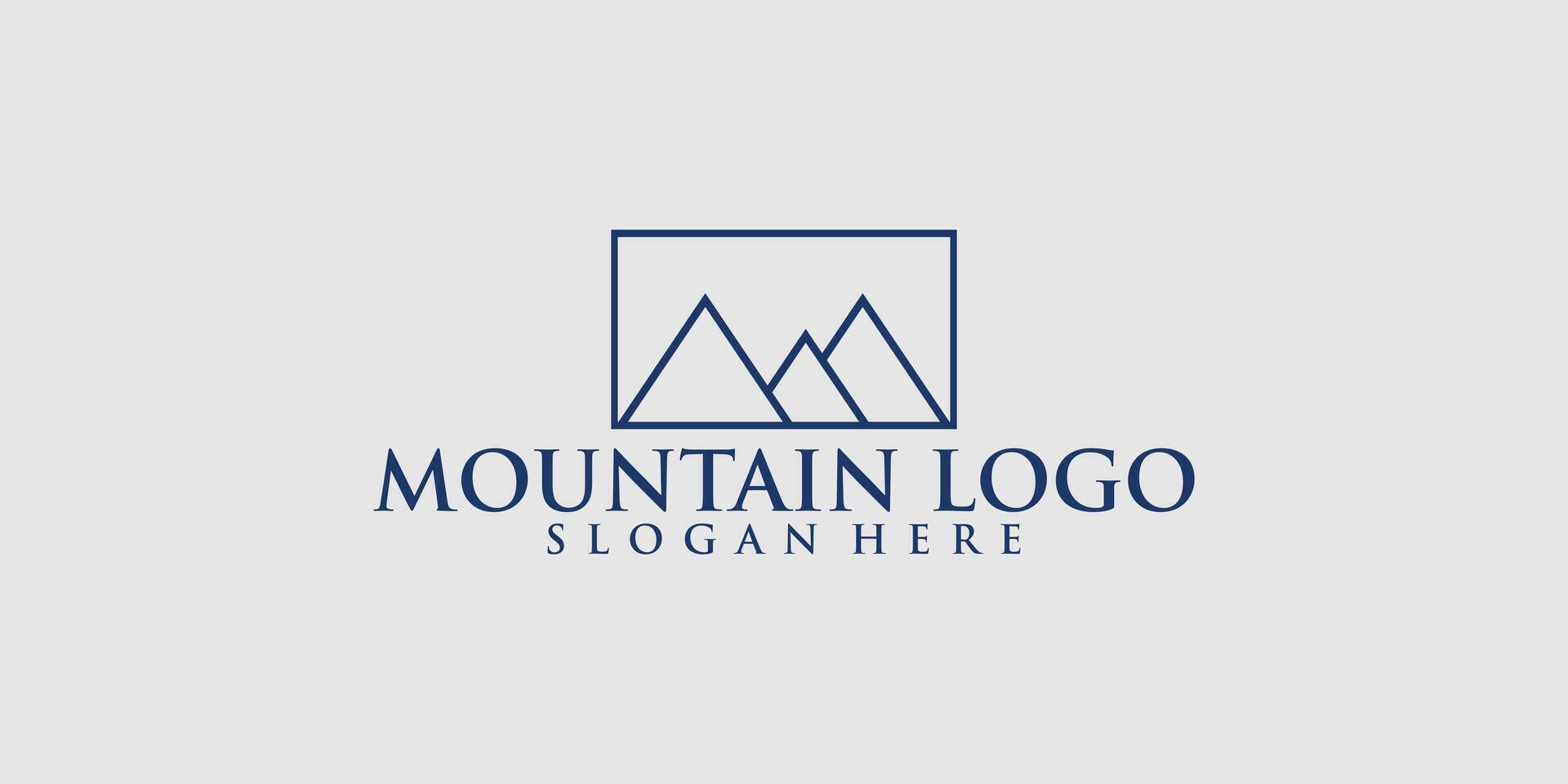 Simple mountain logo design with modern style premium vector