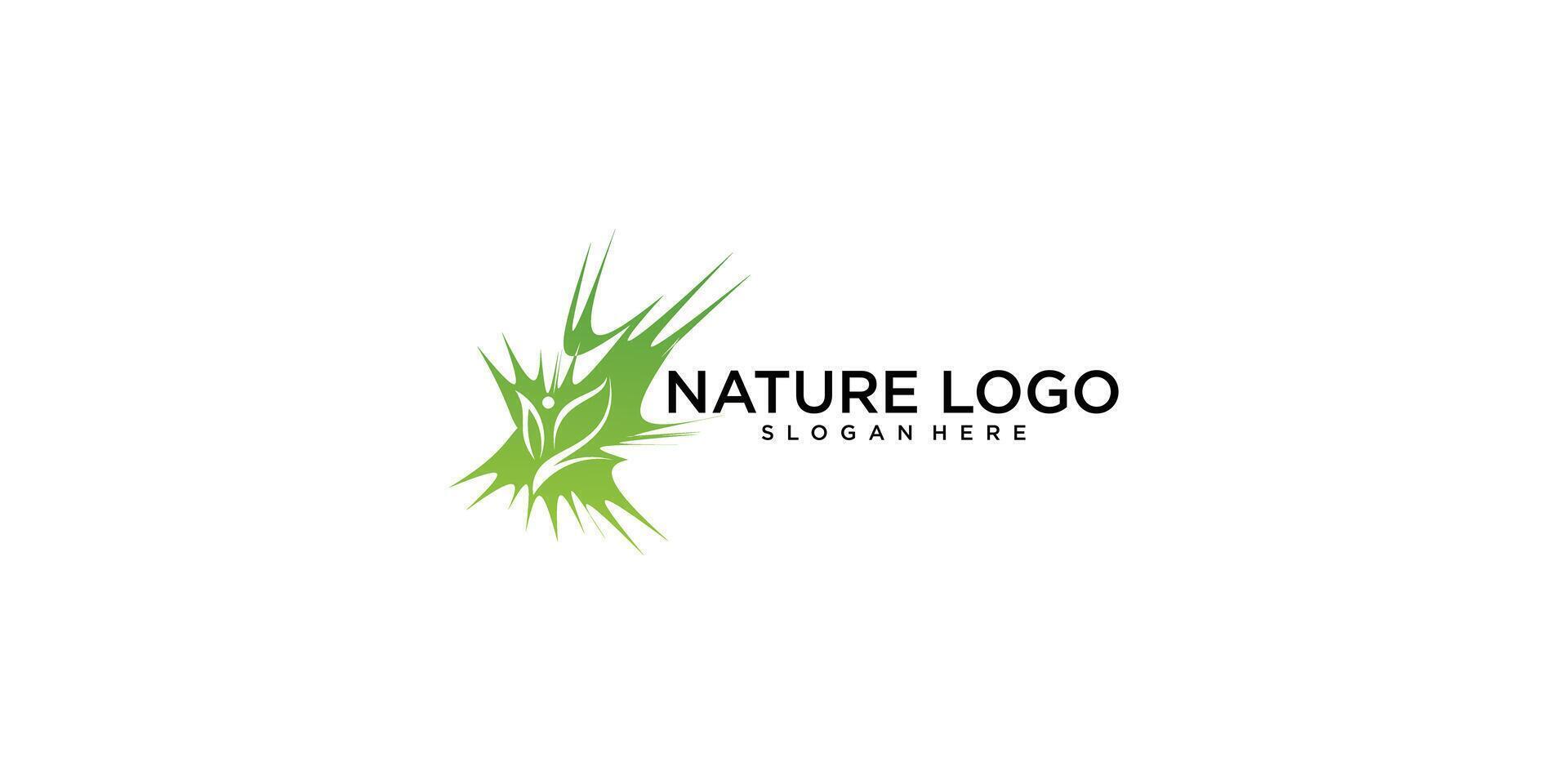 Creative nature logo design with modern concept , premium vector