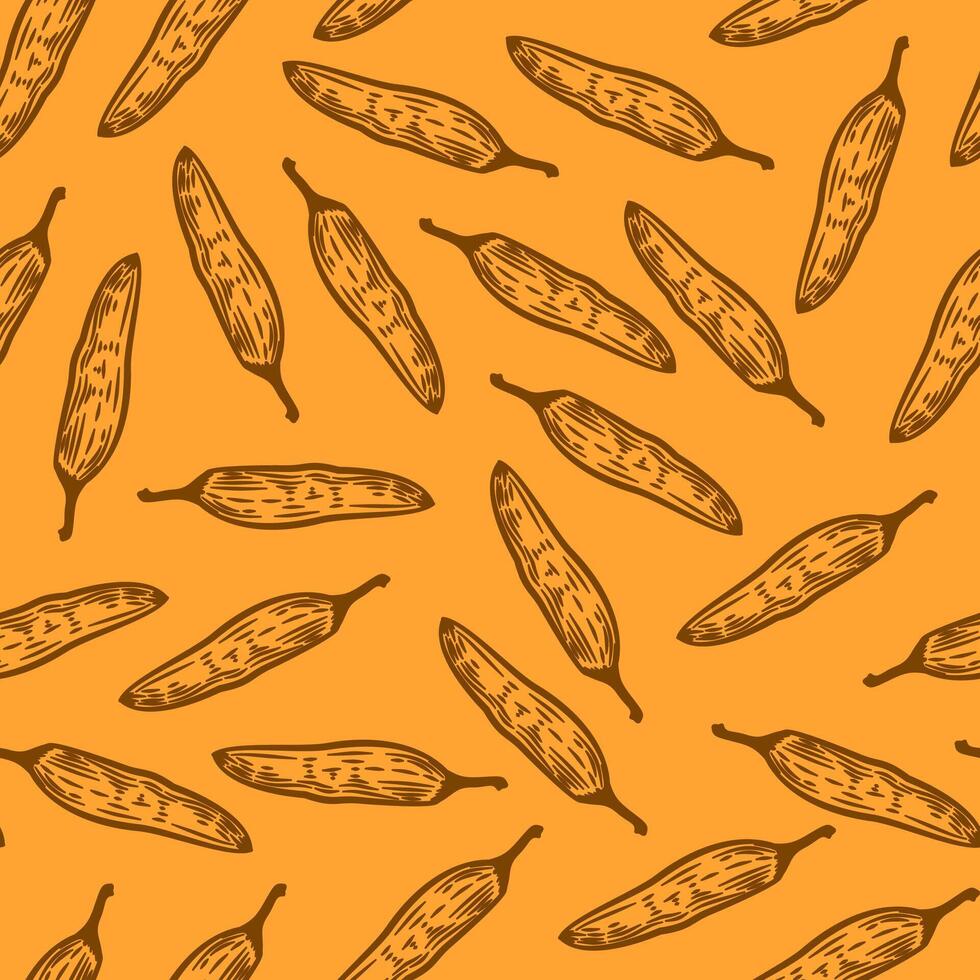 vintage Chili pattern for packaging design. chili peppers pattern background. vintage chili pepper seamless pattern background. doodle Spicy Pepper pattern. vector