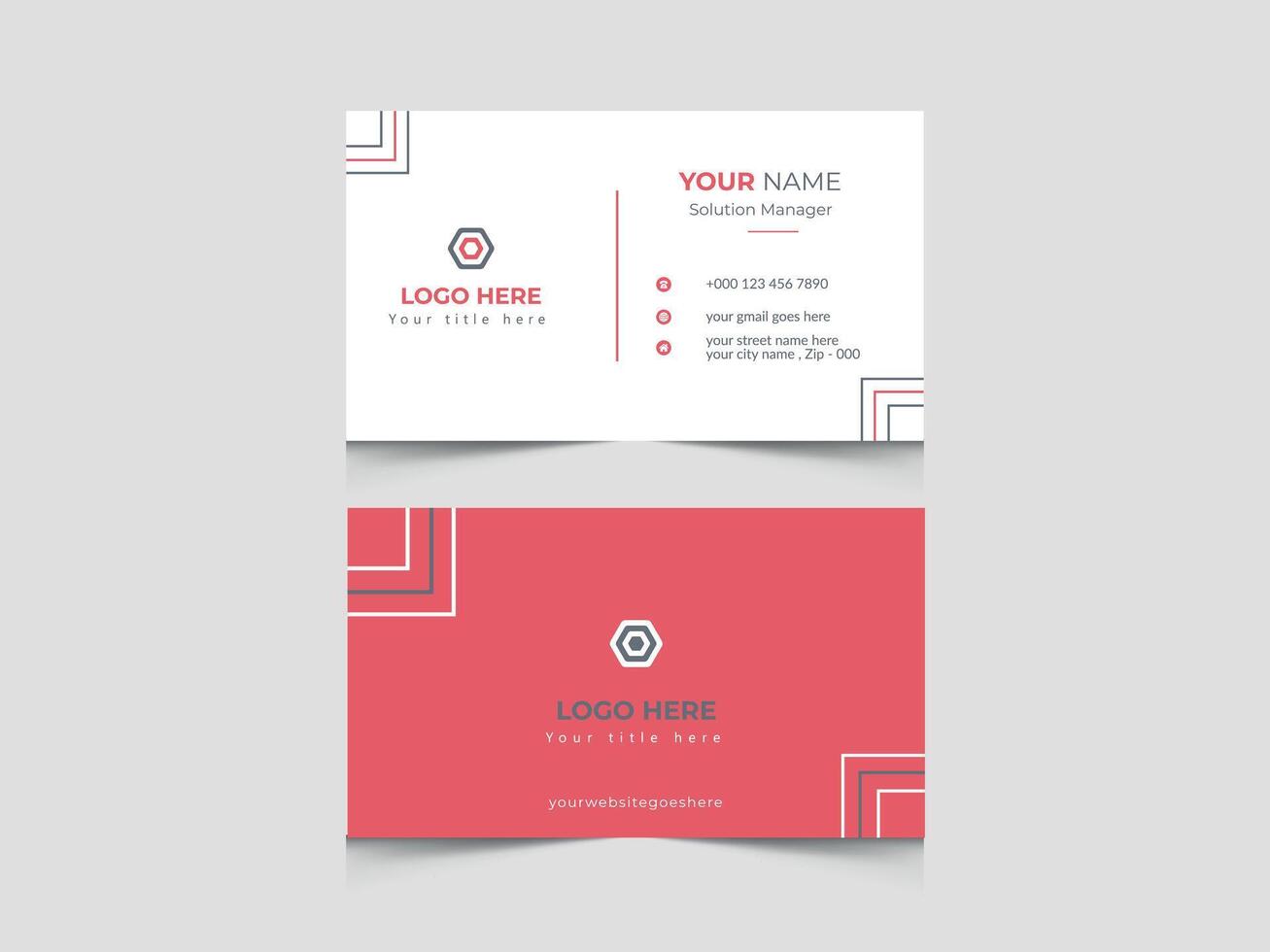 modern creative simple clean business card or visiting card design template with unique shapes Pro template vector