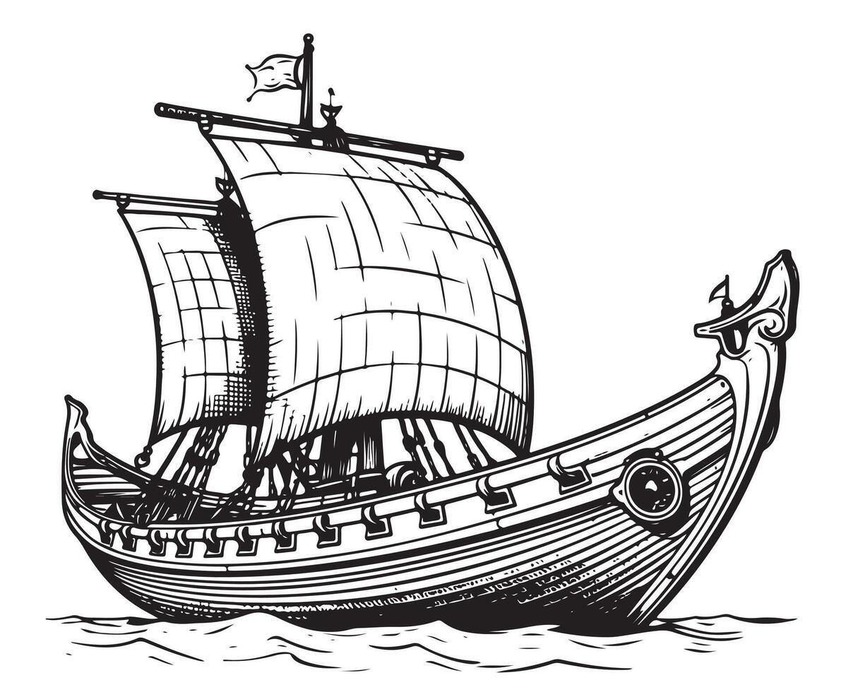 Viking ship Old vector