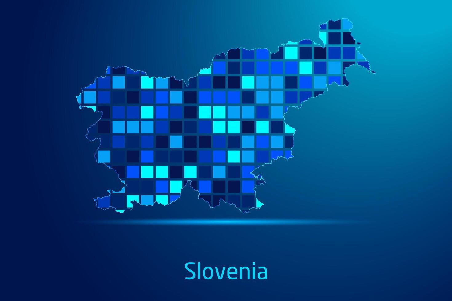 concepts of Slovenia Network Digital Technology Graphic illustration. Blue Color. Internet Futuristic Concept Map. vector