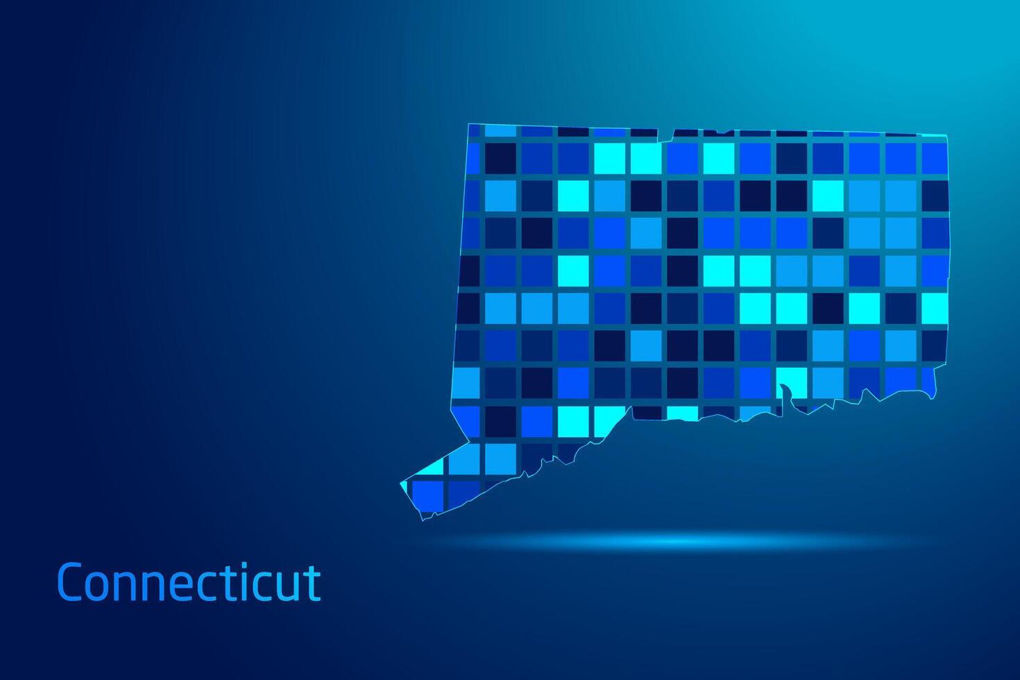 concepts of Connecticut Network Digital Technology Graphic illustration. Blue Color. Internet Futuristic Concept Map. vector