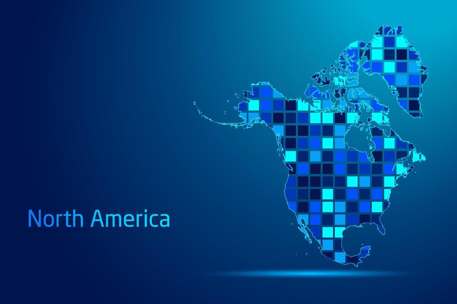 concepts of North America Network Digital Technology Graphic illustration. Blue Color. Internet Futuristic Concept Map. vector