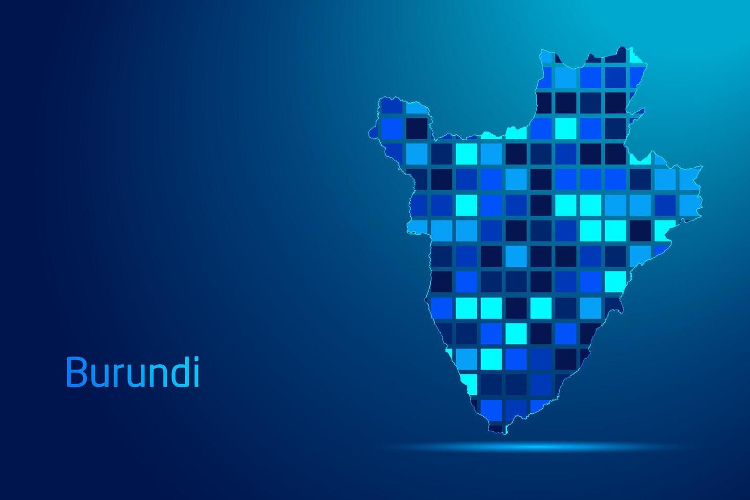 concepts of Burundi Network Digital Technology Graphic illustration. Blue Color. Internet Futuristic Concept Map. vector