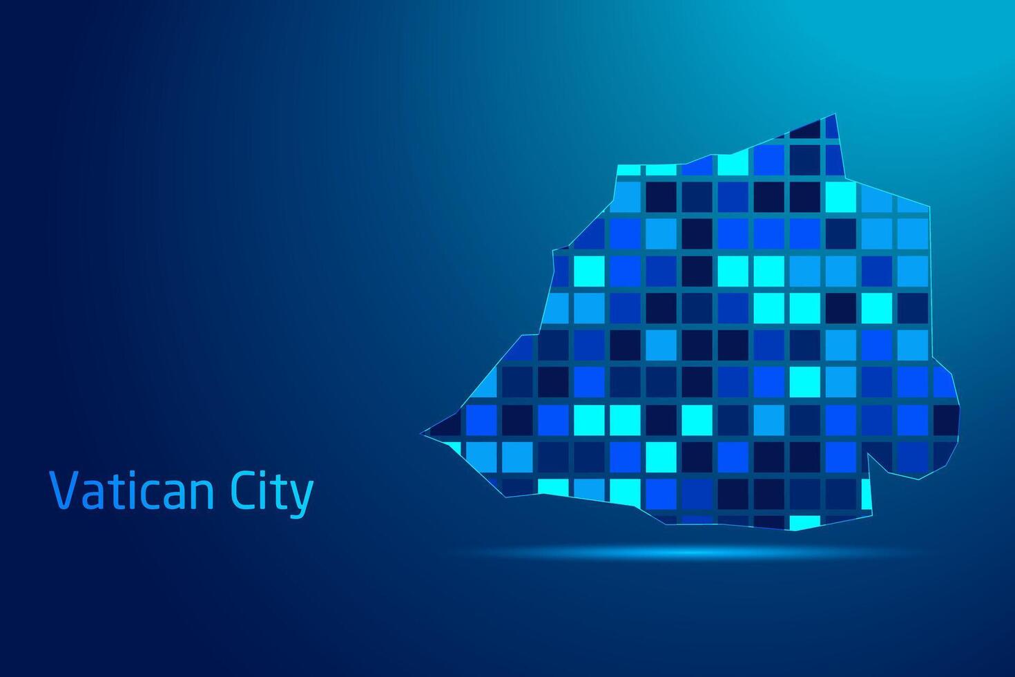 concepts of Vatican City Network Digital Technology Graphic illustration. Blue Color. Internet Futuristic Concept Map. vector