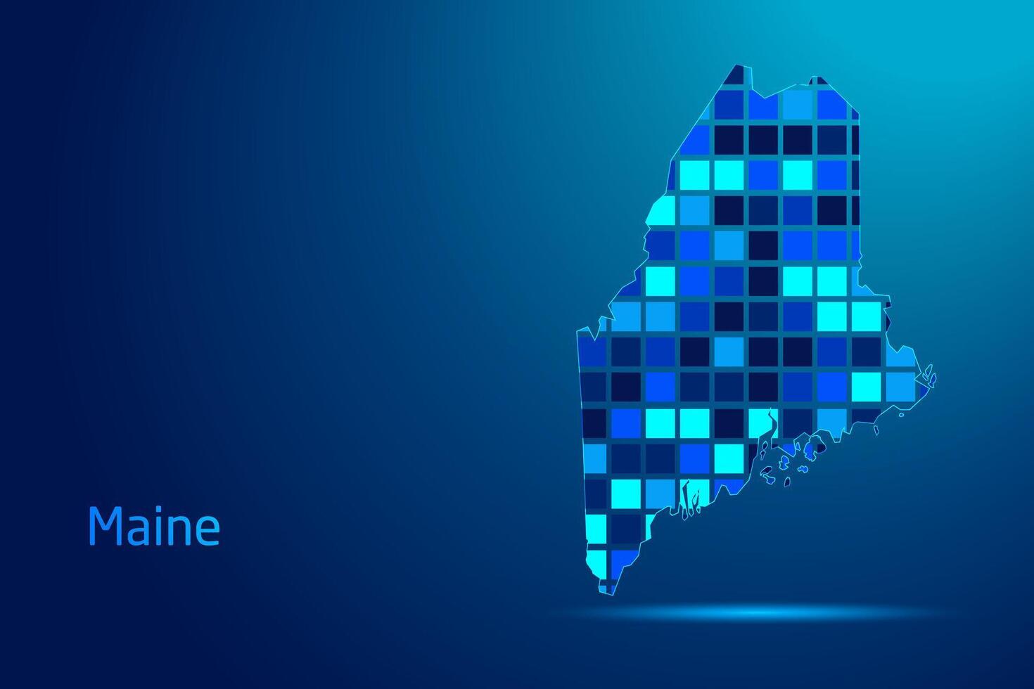 concepts of Maine Network Digital Technology Graphic illustration. Blue Color. Internet Futuristic Concept Map. vector