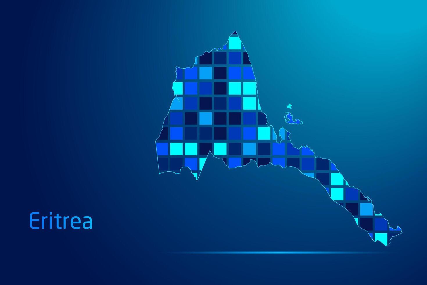 concepts of Eritrea Network Digital Technology Graphic illustration. Blue Color. Internet Futuristic Concept Map. vector