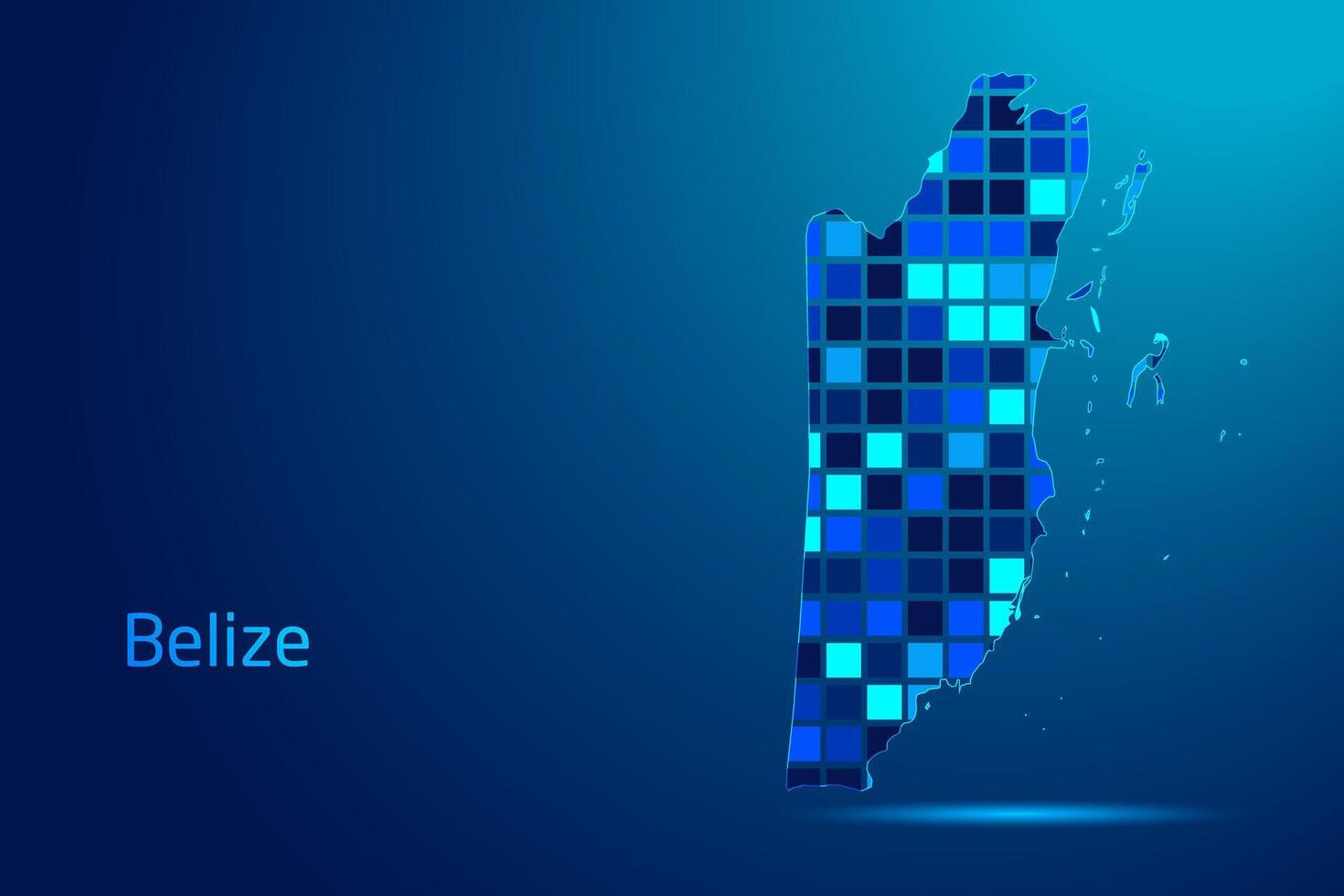 concepts of Belize Network Digital Technology Graphic illustration. Blue Color. Internet Futuristic Concept Map. vector
