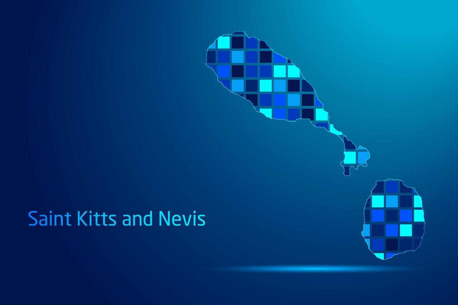 concepts of Saint Kitts and Nevis Network Digital Technology Graphic illustration. Blue Color. Internet Futuristic Concept Map. vector