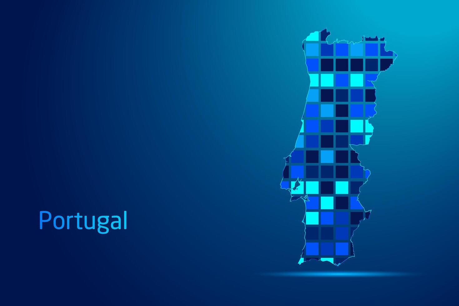 concepts of Portugal Network Digital Technology Graphic illustration. Blue Color. Internet Futuristic Concept Map. vector