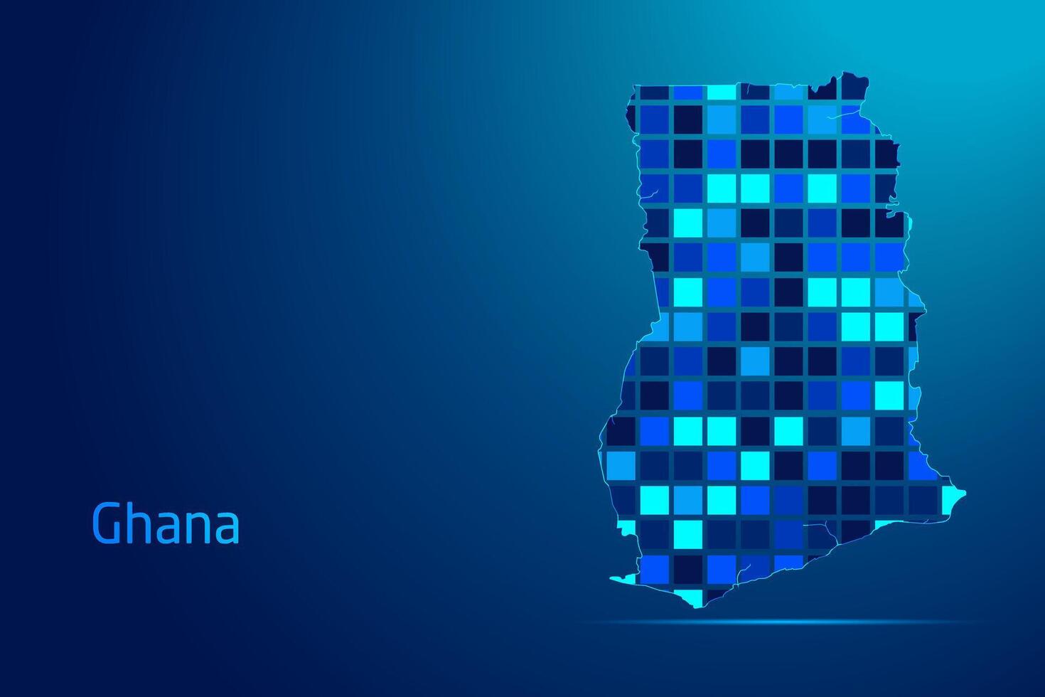 concepts of Ghana Network Digital Technology Graphic illustration. Blue Color. Internet Futuristic Concept Map. vector