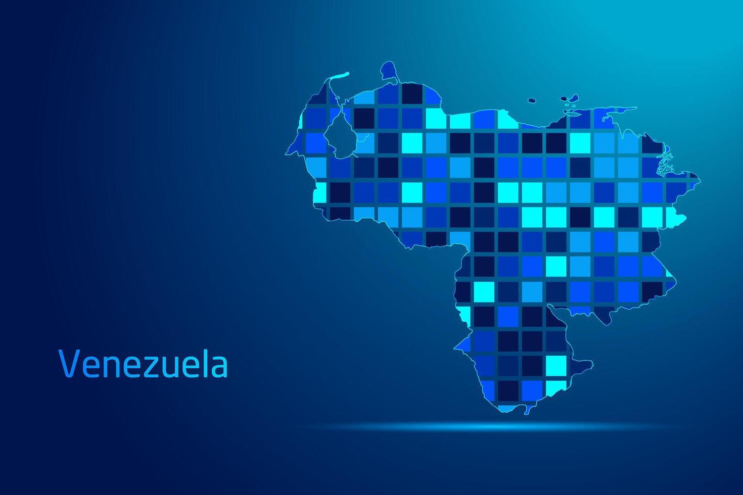 concepts of Venezuela Network Digital Technology Graphic illustration. Blue Color. Internet Futuristic Concept Map. vector