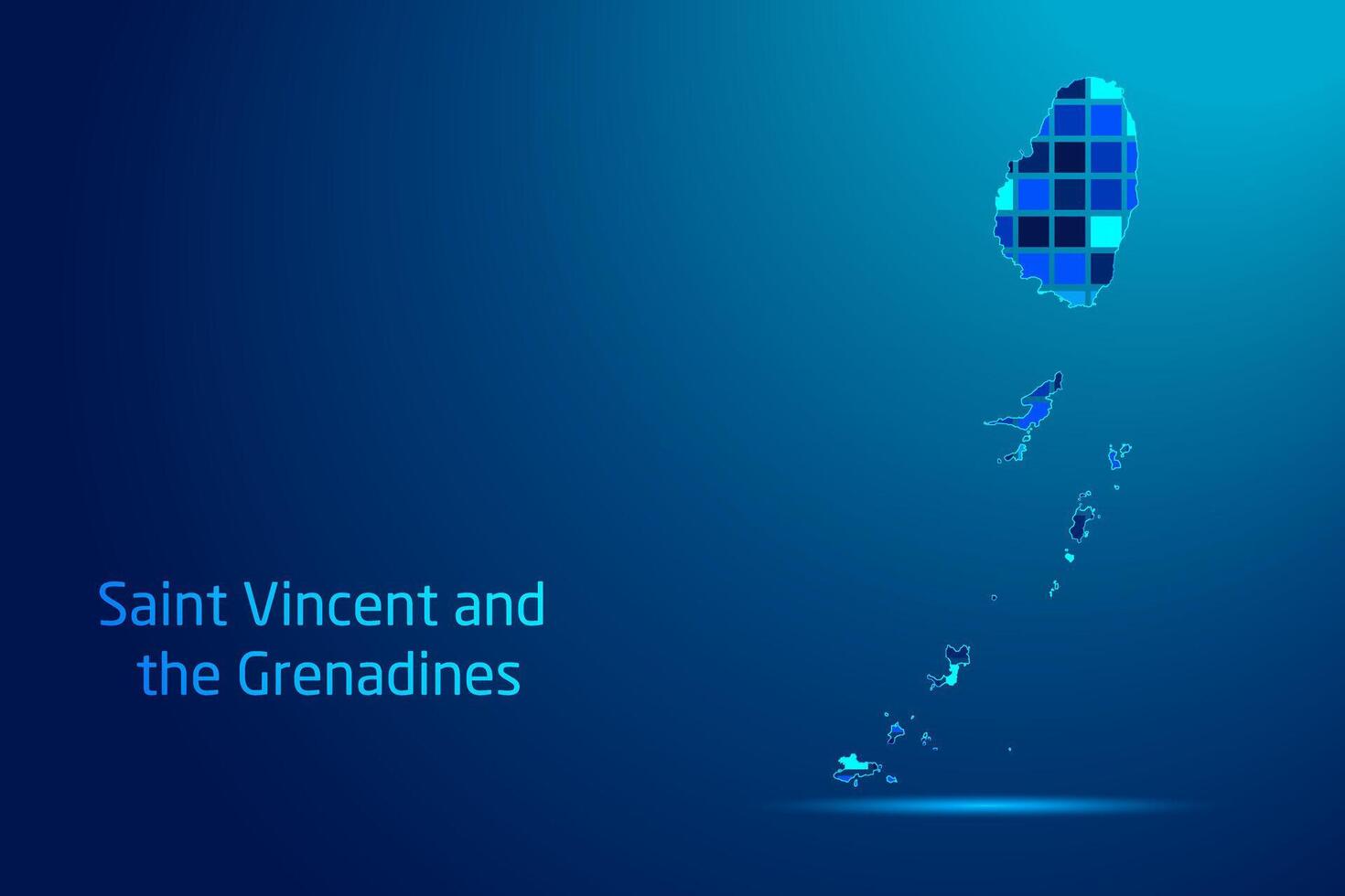 concepts of Saint Vincent and the Grenadines Network Digital Technology Graphic illustration. Blue Color. Internet Futuristic Concept Map. vector