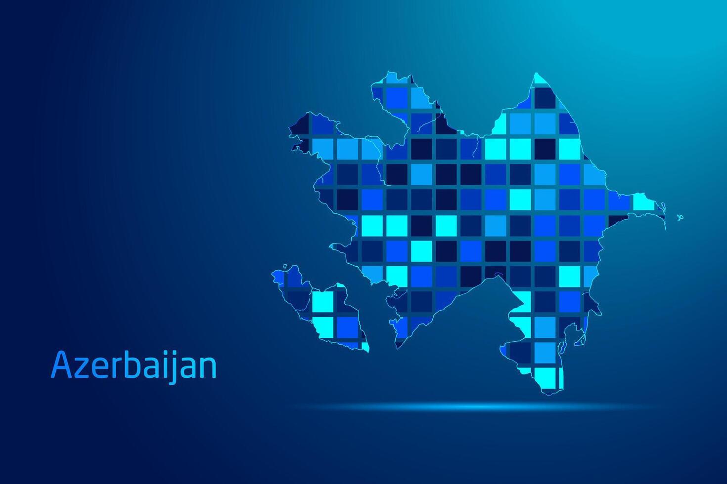 concepts of Azerbaijan Network Digital Technology Graphic illustration. Blue Color. Internet Futuristic Concept Map. vector