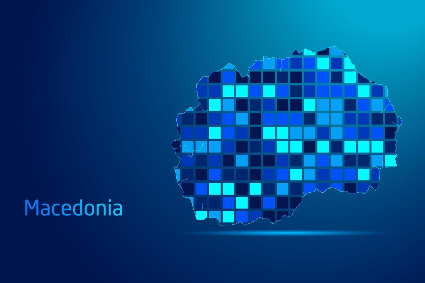 concepts of Macedonia Network Digital Technology Graphic illustration. Blue Color. Internet Futuristic Concept Map. vector