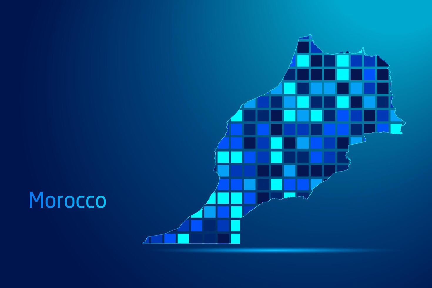 concepts of Morocco Network Digital Technology Graphic illustration. Blue Color. Internet Futuristic Concept Map. vector