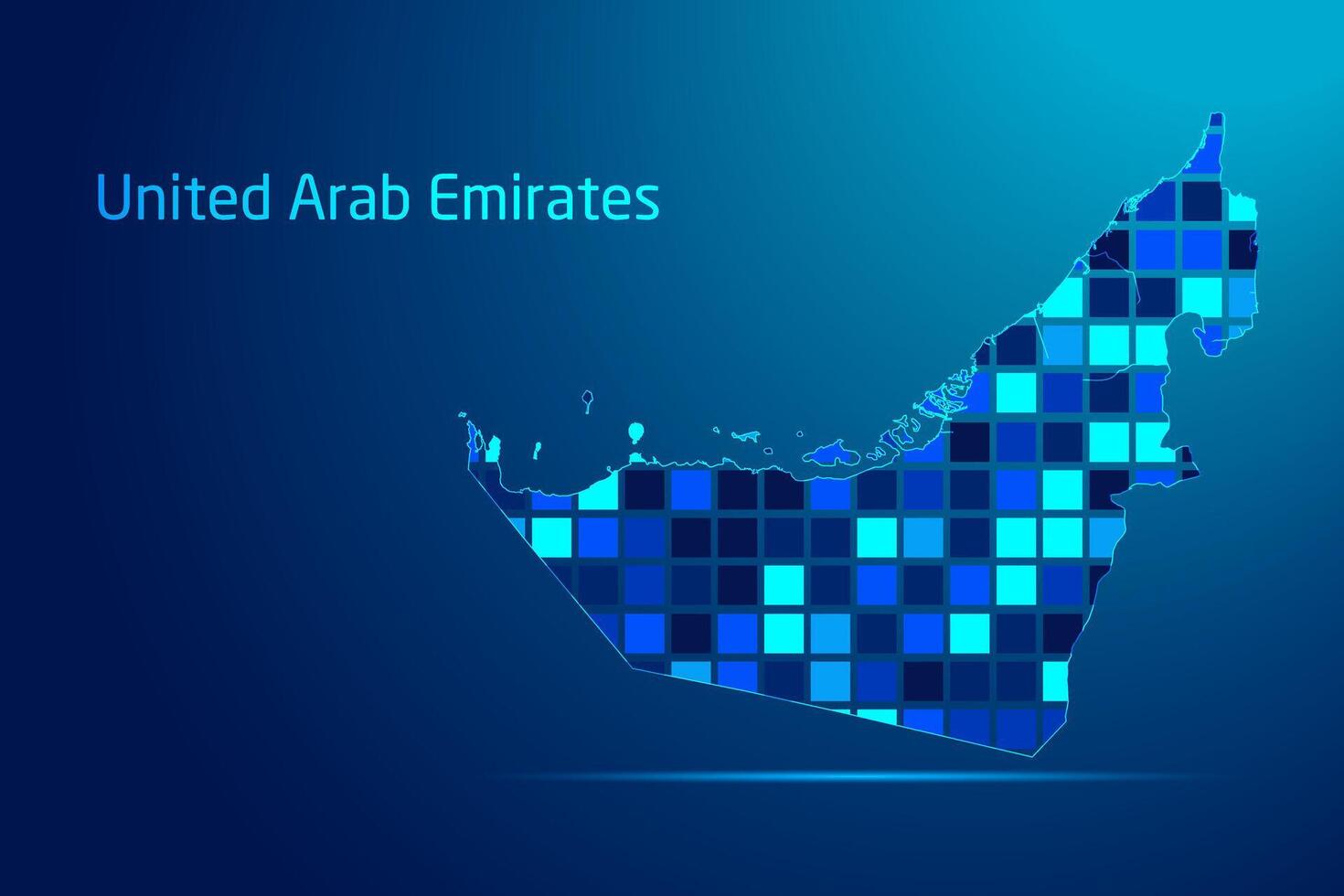 concepts of United Arab Emirates Network Digital Technology Graphic illustration. Blue Color. Internet Futuristic Concept Map. vector