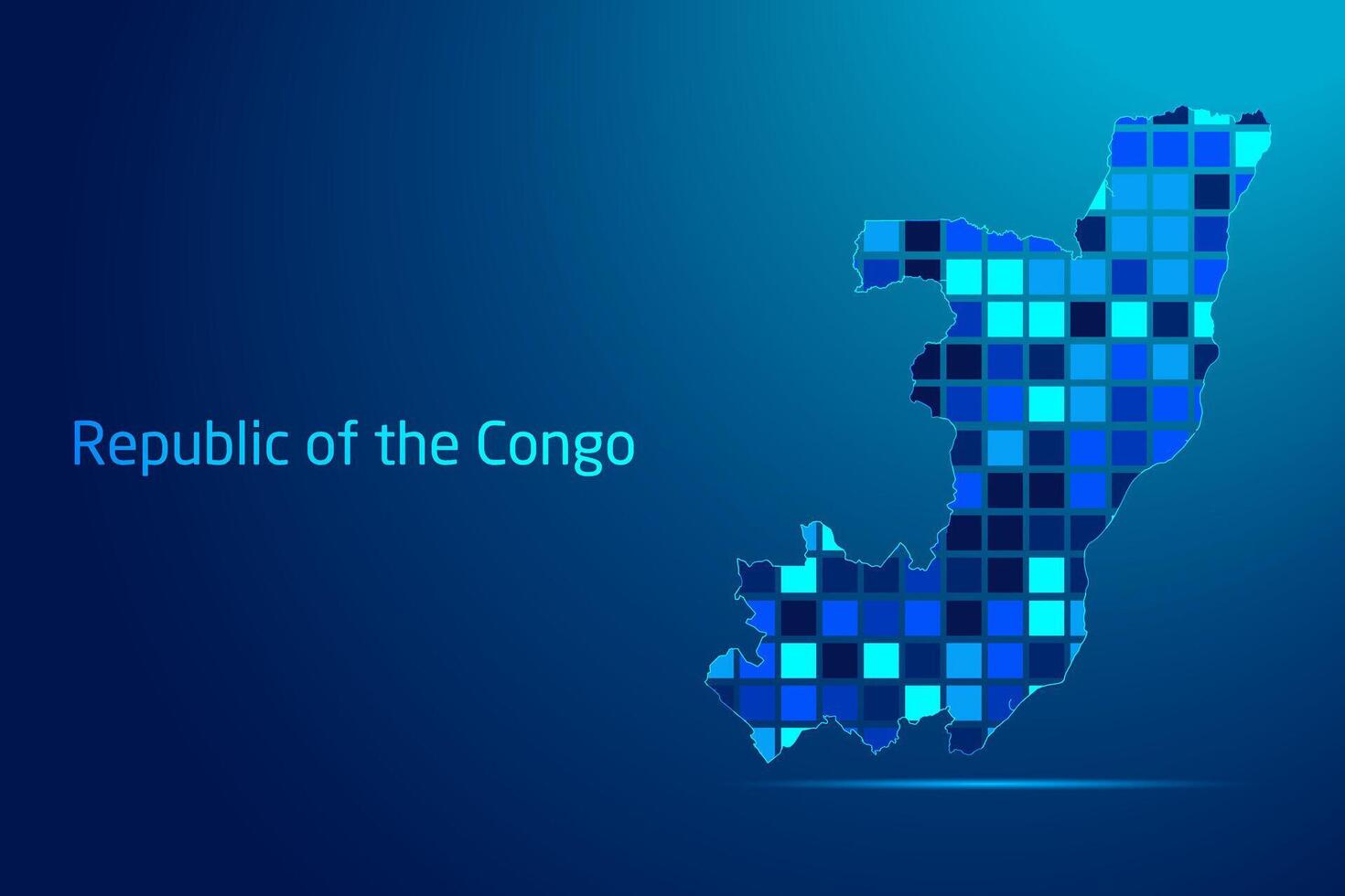 concepts of Republic of the Congo Network Digital Technology Graphic illustration. Blue Color. Internet Futuristic Concept Map. vector