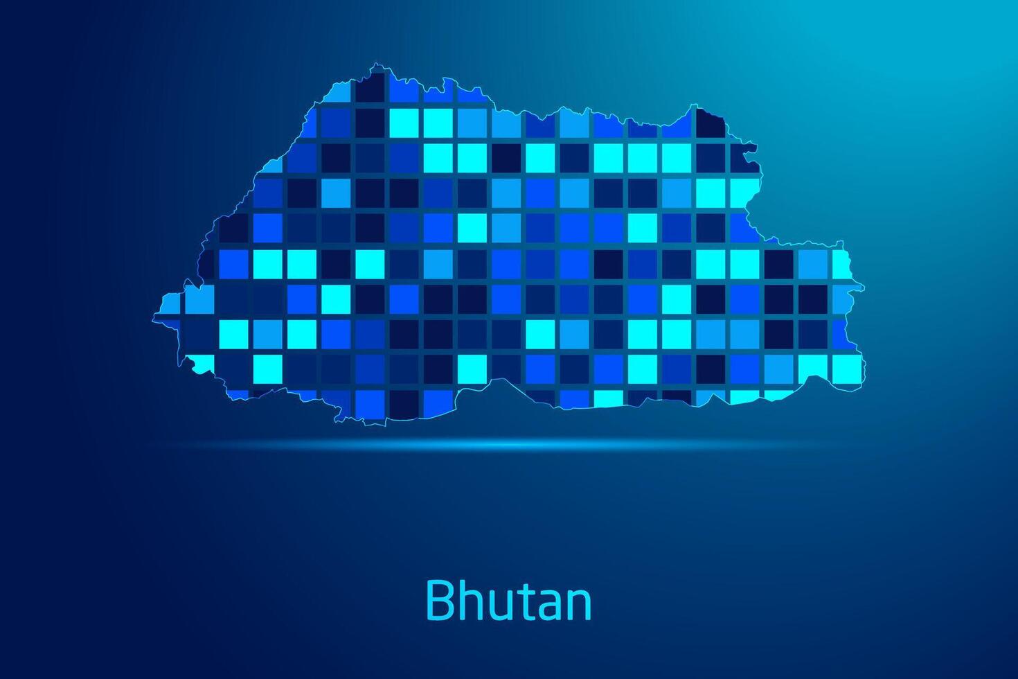 concepts of Bhutan Network Digital Technology Graphic illustration. Blue Color. Internet Futuristic Concept Map. vector