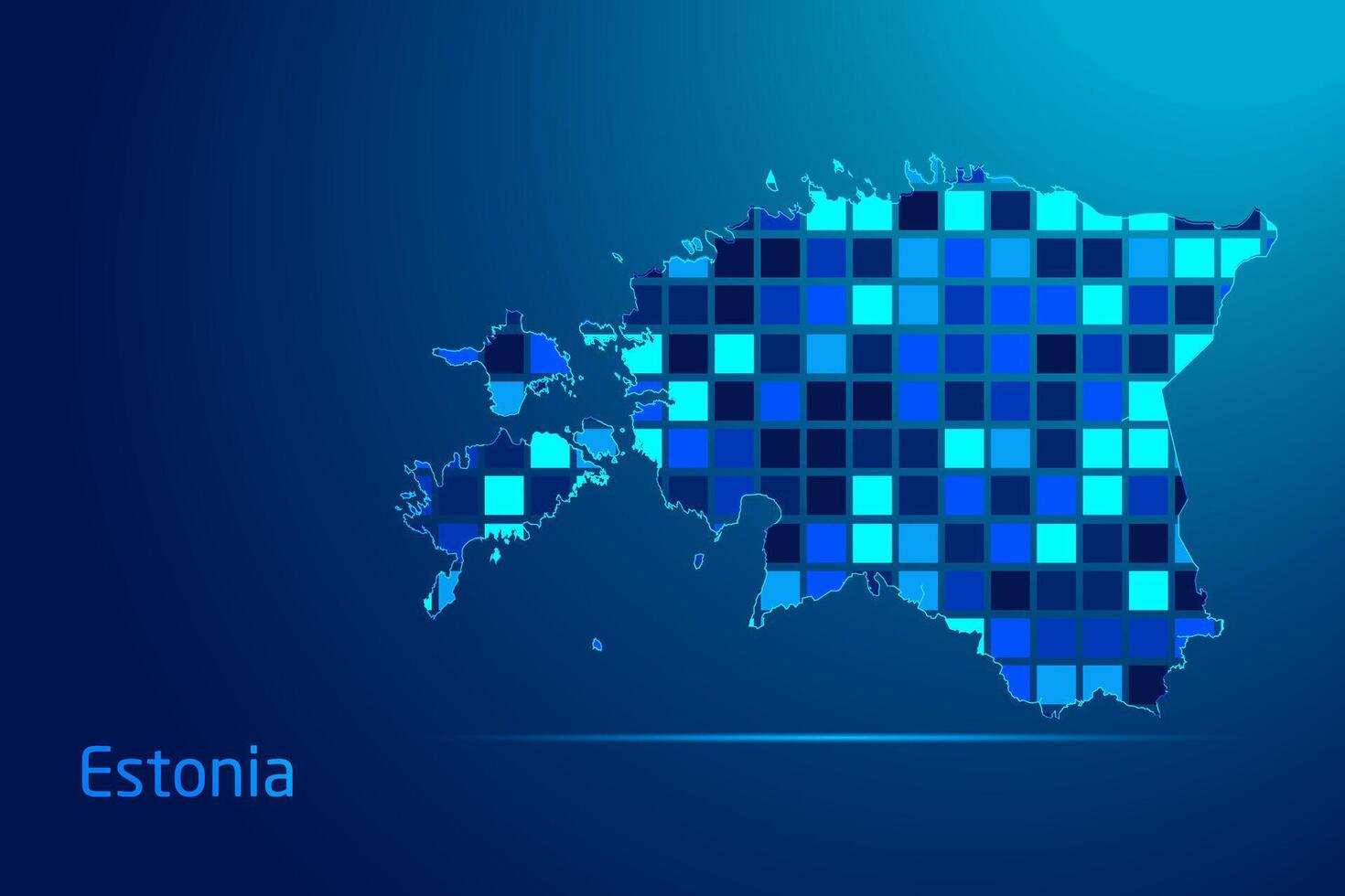concepts of Estonia Network Digital Technology Graphic illustration. Blue Color. Internet Futuristic Concept Map. vector