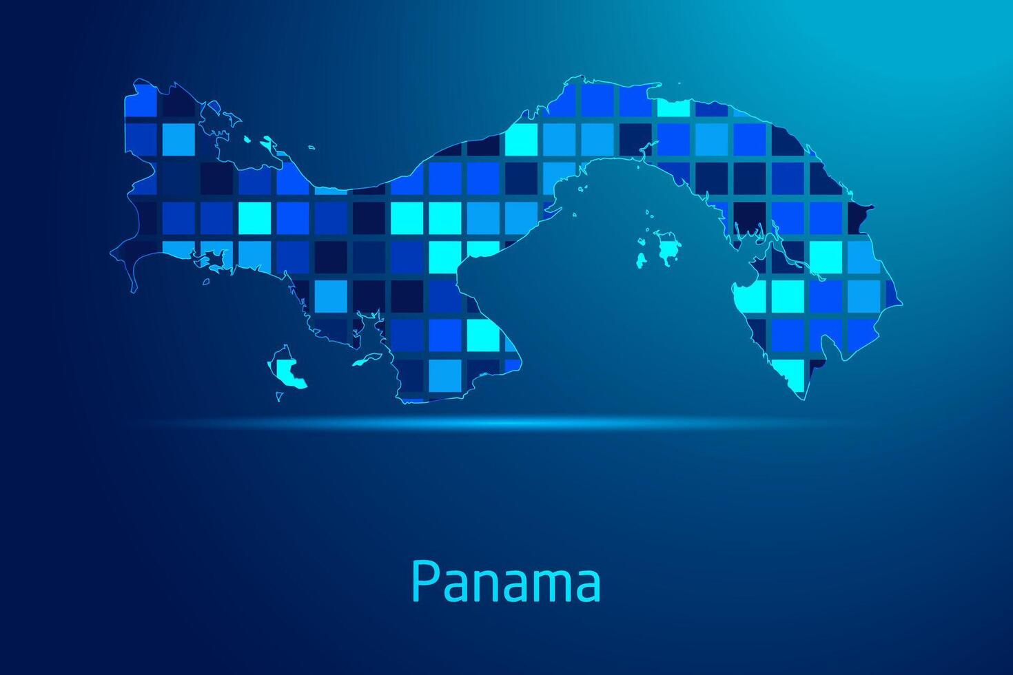 concepts of Panama Network Digital Technology Graphic illustration. Blue Color. Internet Futuristic Concept Map. vector