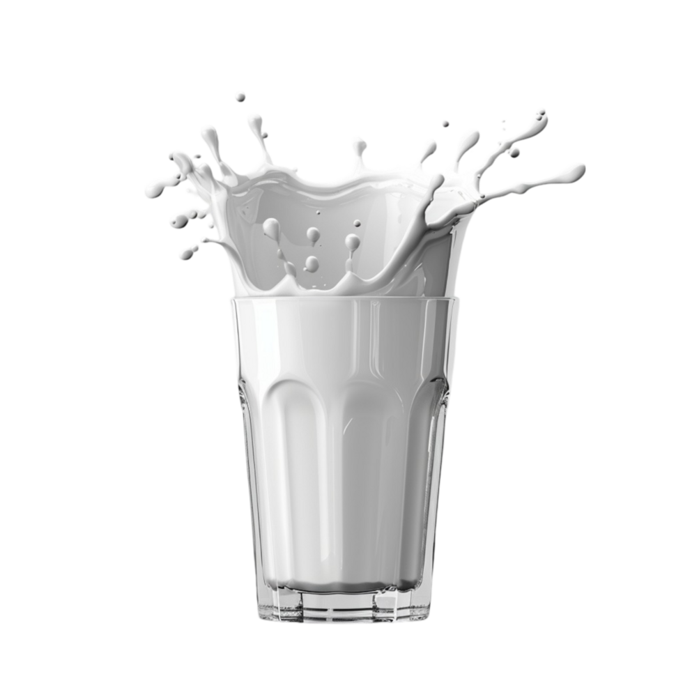 Breakfast Milk Splash Cup Drink AI-Generative png