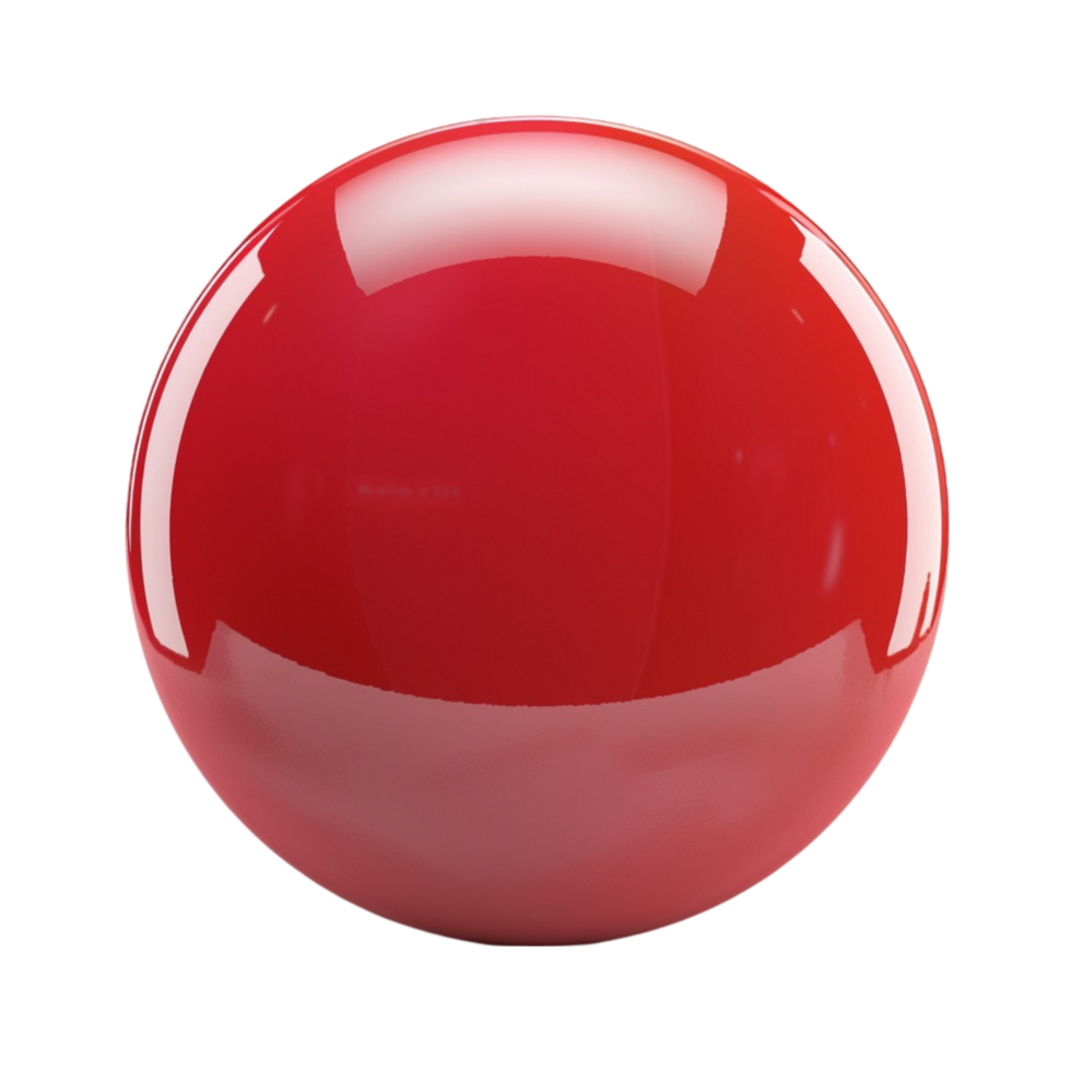 Red Ball Sphere on Transparent Background AI-Generative png