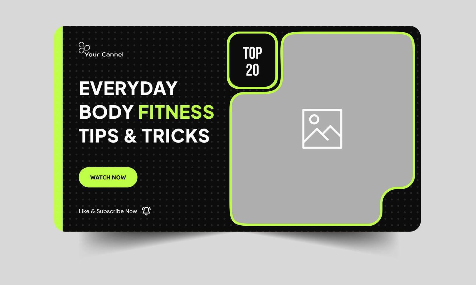 Body fitness cover banner template design, daily yoga and fitness thumbnail banner design, fully editable eps 10 file format vector