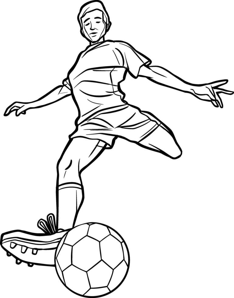 soccer player sunning shooting ball vector