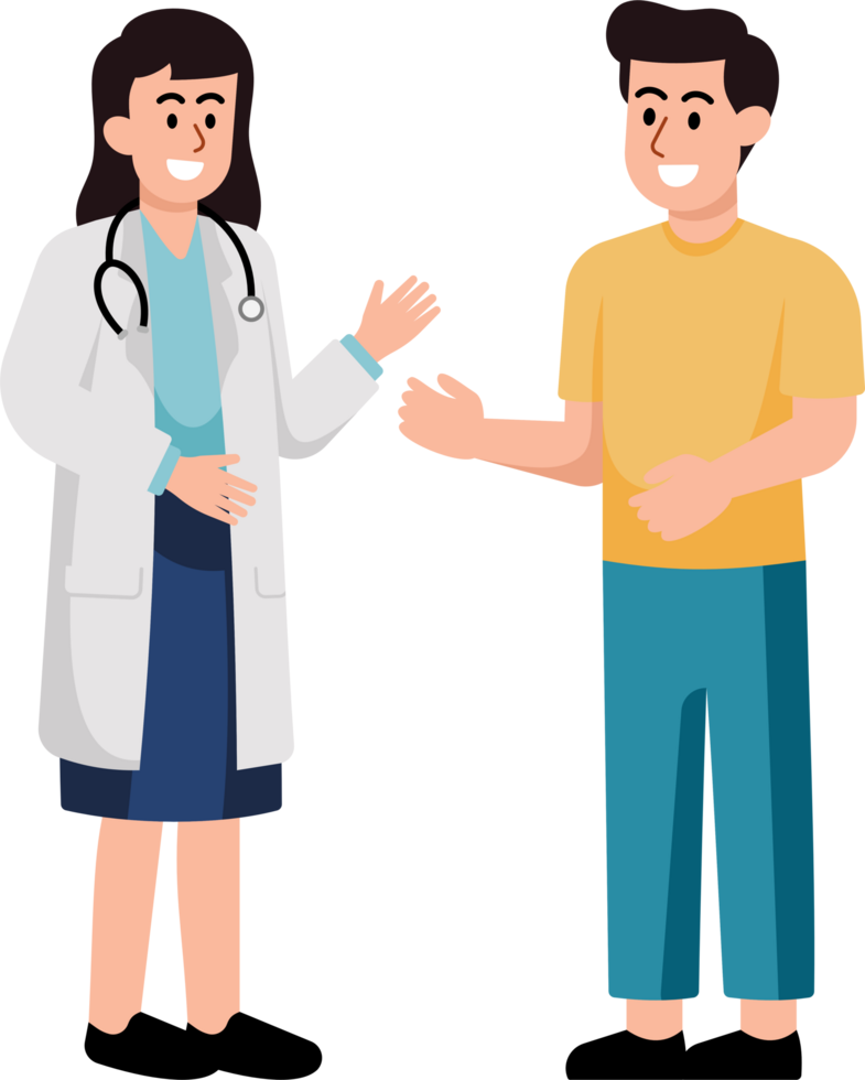 A doctor and a patient are talking to each other png