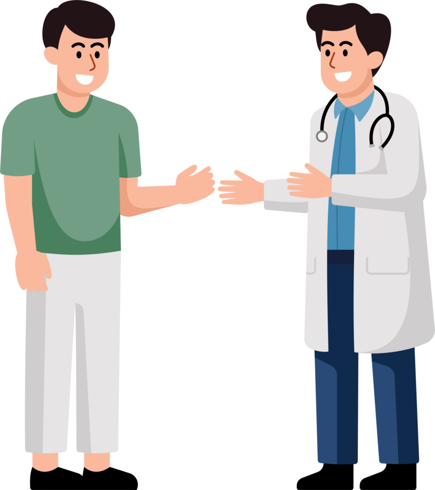 A man and a doctor are talking to each other png