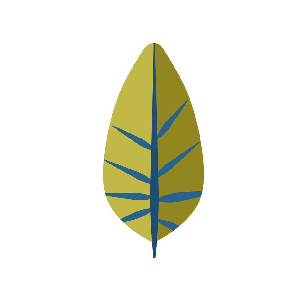Decorative green Leaf with Geometric Design.. vector