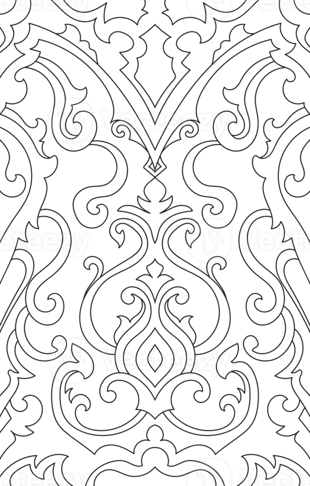 Abstract scrolling wood lines for assembling ethnic fabric patterns. Colorless decorative pattern png