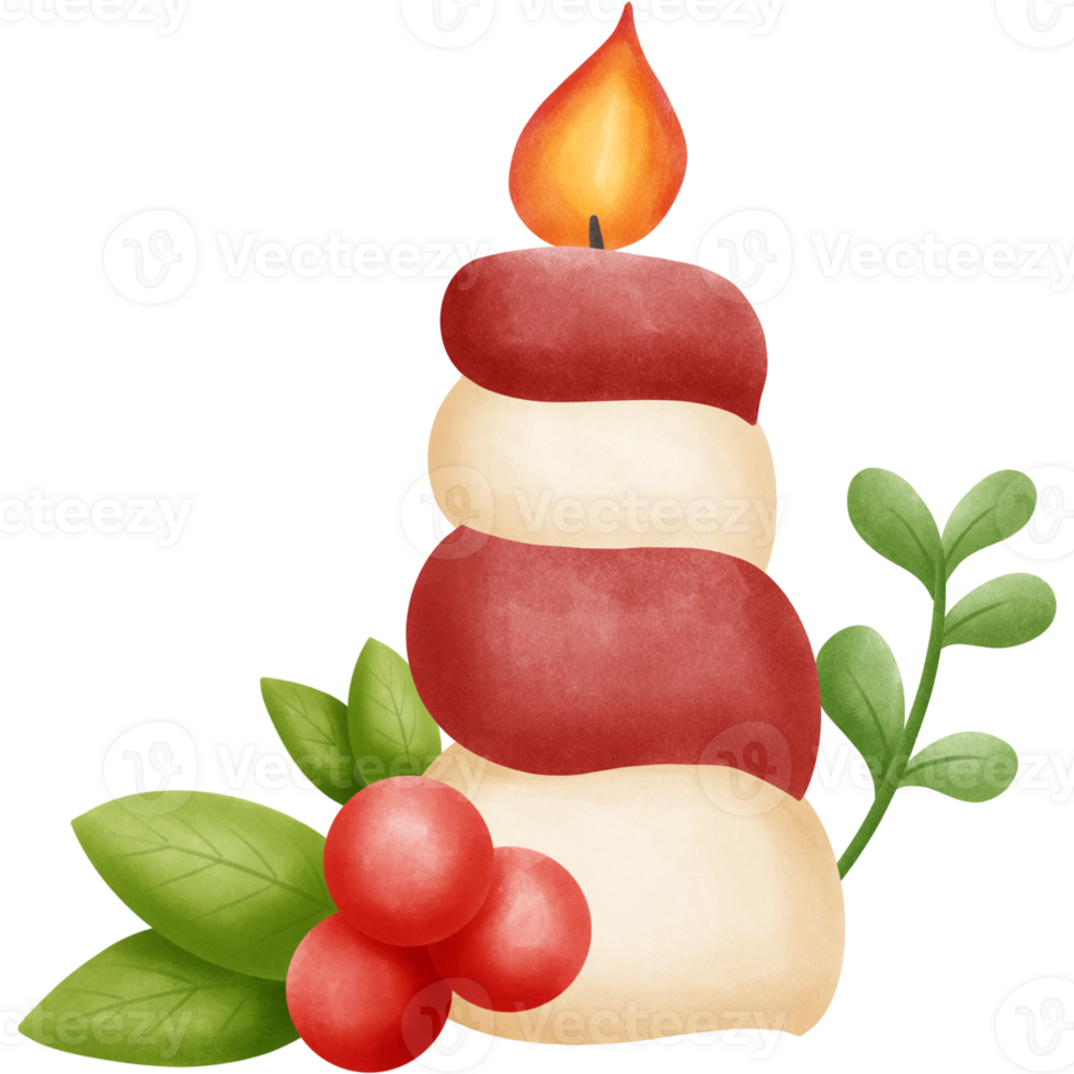 Hand drawn Christmas candle png