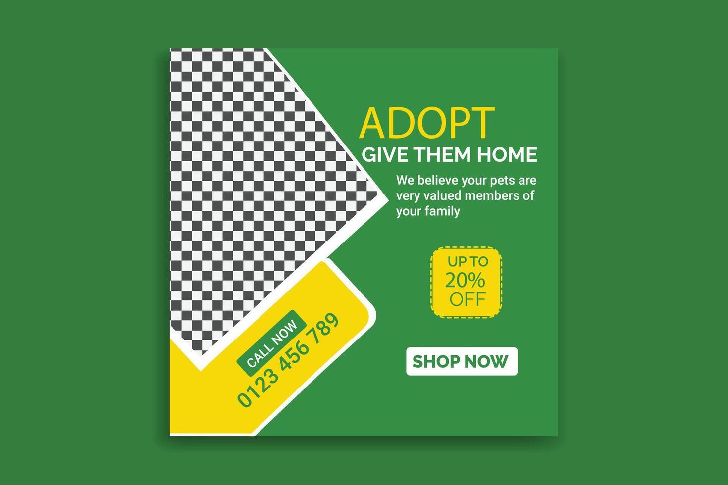 pet social media banner design template vector